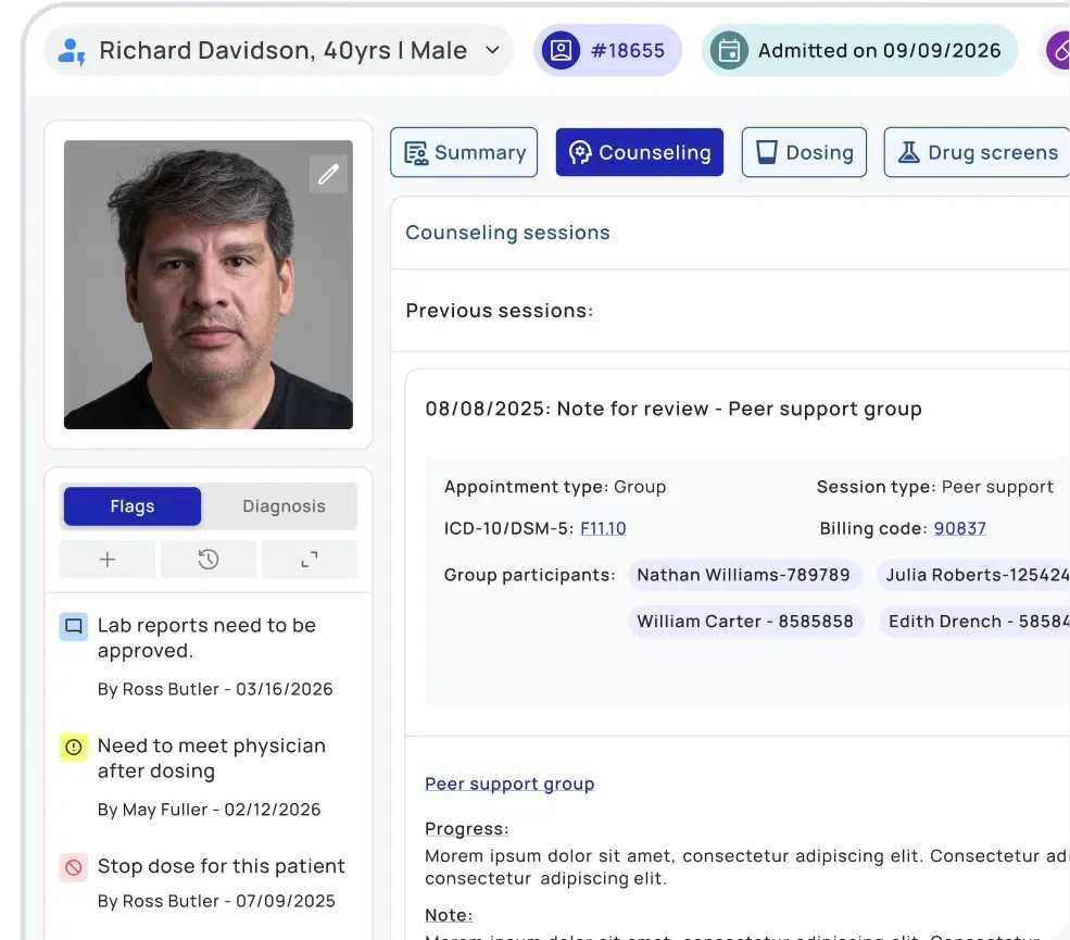 CurerTech EMR patient profile