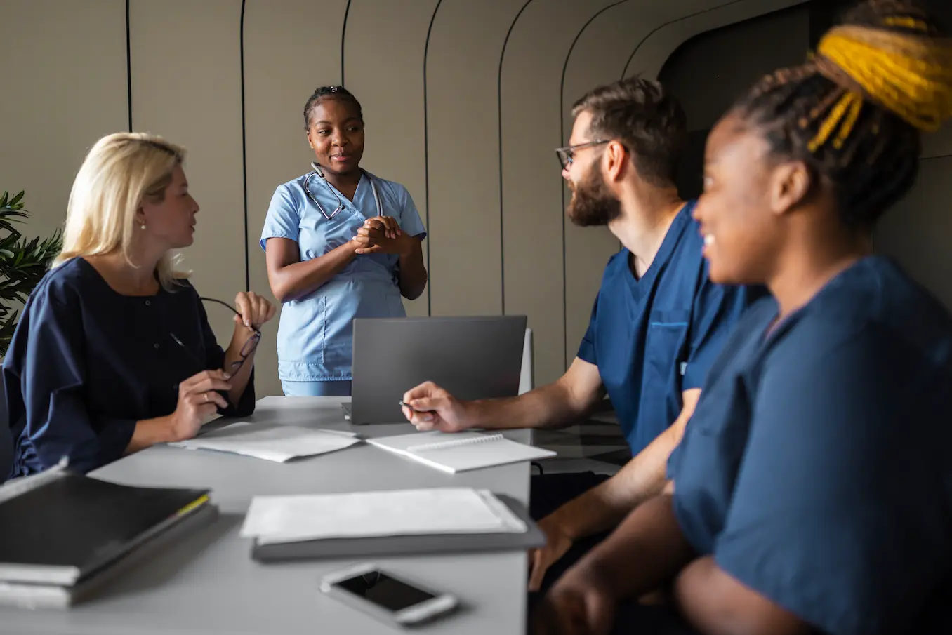 Healthcare professionals in a meeting